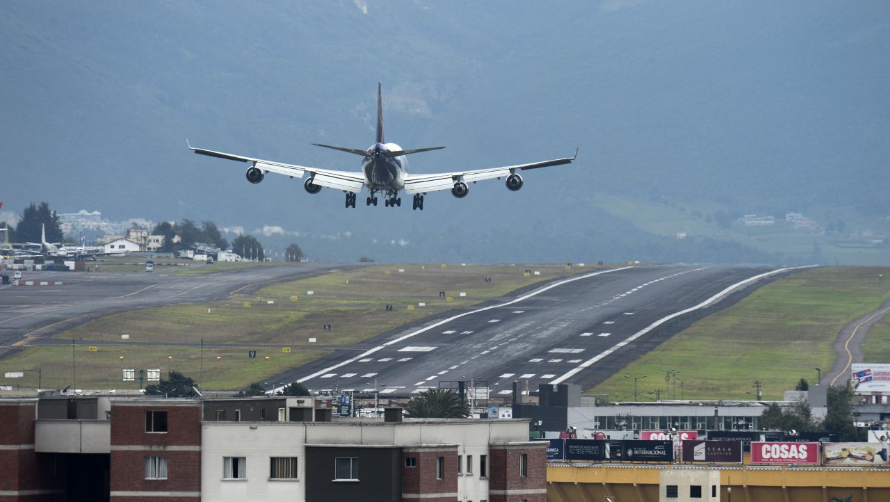 <strong>Old Mariscal Sucre International Airport, Quito, Ecuador -- </strong>In Quito, Ecuador, the Old Mariscal Sucre International Airport had one of the most treacherous approaches and take offs in the world. Nearby mountains and volcanoes, thin air and a short runway were all contributing factors to it being <a href=