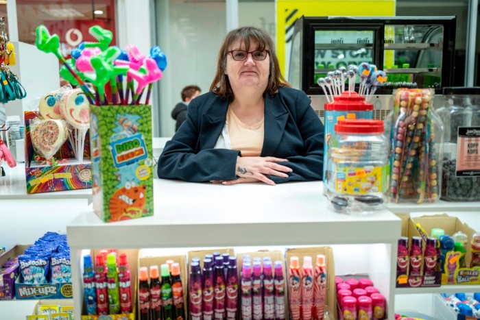 Beverley Gowler, working in a sweet shop in Skegness’s Hildreds shopping centre