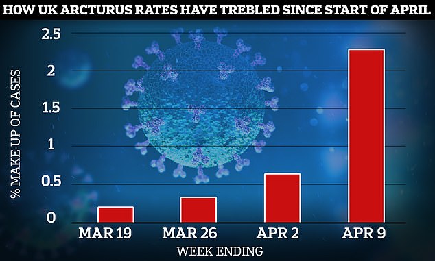 Surveillance data shows the strain, scientifically called XBB.1.16, makes up roughly 2.3 per cent of all new cases. Separate unofficial figures suggest around 65,000 Brits are getting infected each day