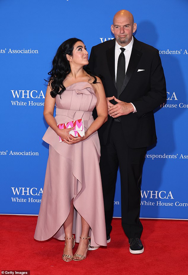 Pennsylvania Democrat John Fetterman also made a red-carpet appearance, posing for a photo with wife Gisele a month removed from his six-week hospital stint for depression