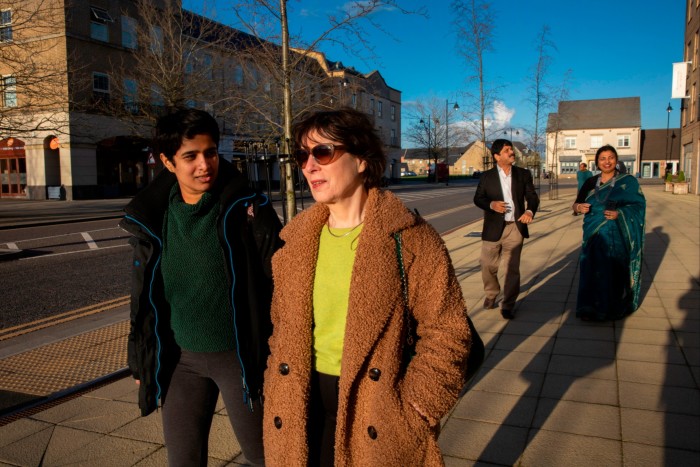 Akhila Jayaram, left, a PhD student, and Pat Blair, another Cambridgeshire resident