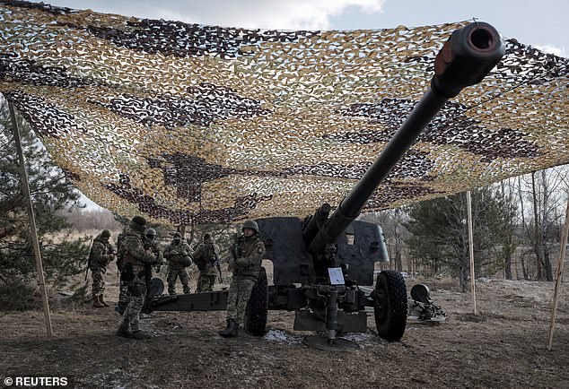 Ukrainian servicemen attend joint drills at the border with Belarus, amid Russia's attack on Ukraine near Chornobyl, Ukraine, February 20, 2023