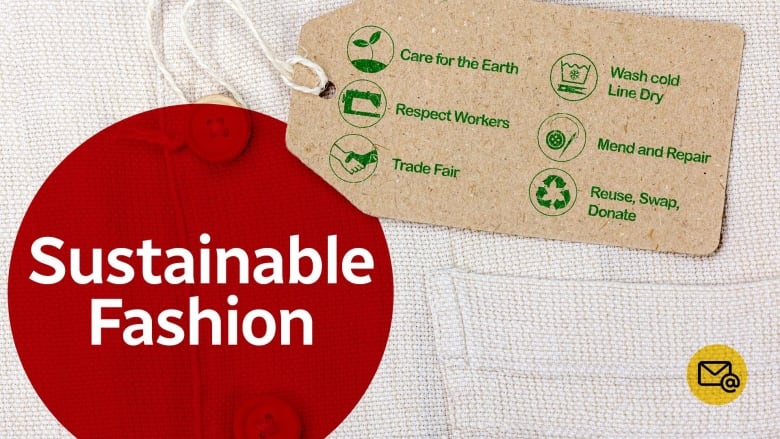 A clothing tag with various environmental claims, such as "Care for the Earth."