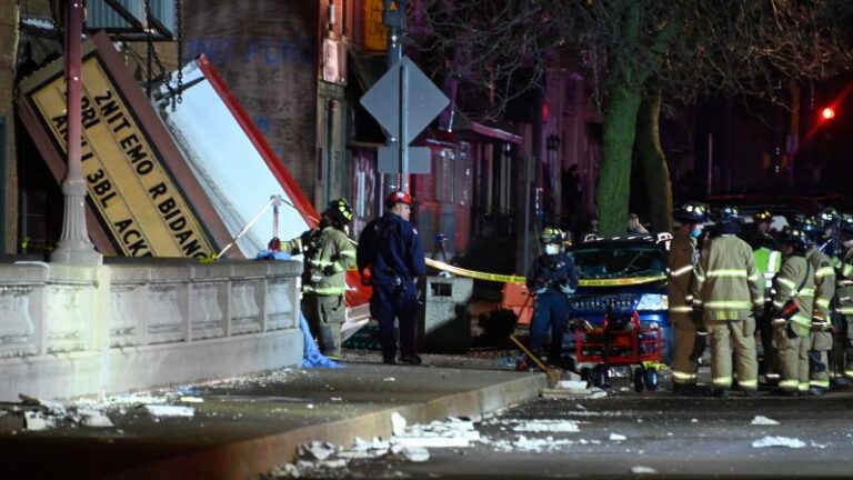 1 dead, at least 28 injured after roof collapses at the Apollo Theatre in Illinois following dangerous storms