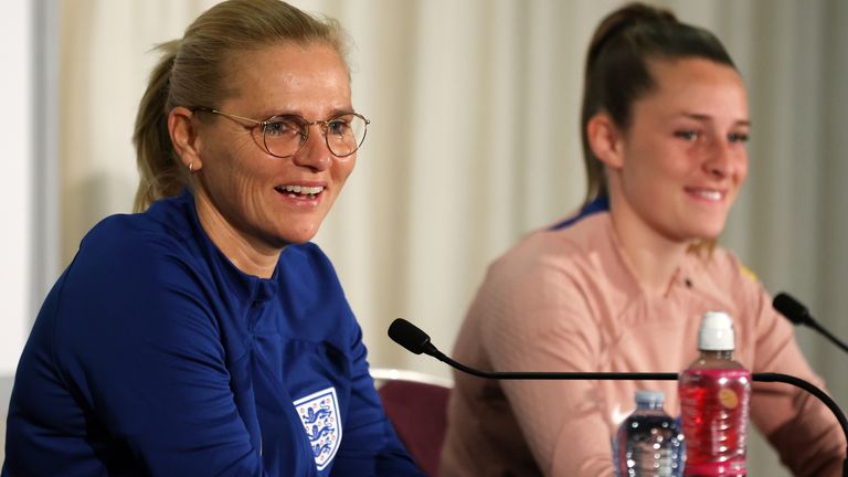 Sarina Wiegman and Ella Toone presser