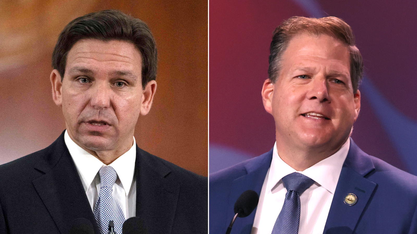 Florida Gov. Ron DeSantis and New Hampshire Gov. Chris Sununu.