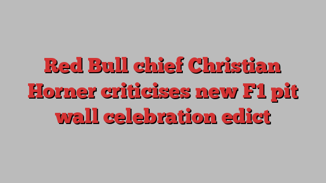 Red Bull chief Christian Horner criticises new F1 pit wall celebration edict