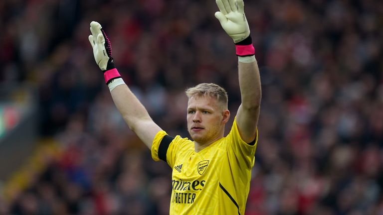 Ramsdale was player of the match at Anfield