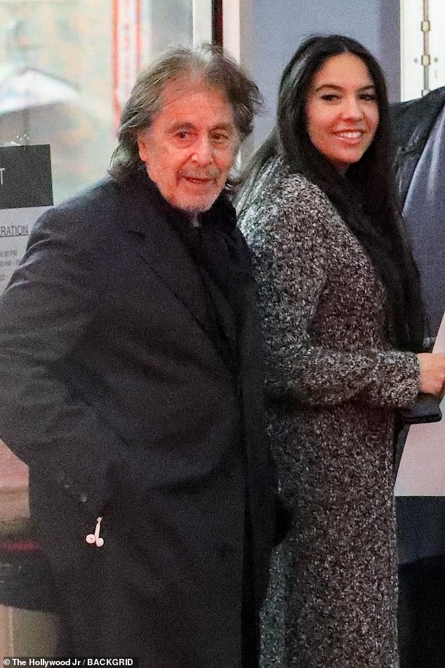 Al Pacino is expecting his fourth child at the age of 82 with his glamorous 29-year-old girlfriend Noor Alfallah; seen in April