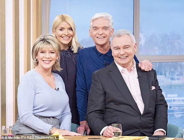 Phillip Schofield with Holly Willoughby, Eamonn Holmes and Ruth Langsford in February 2020