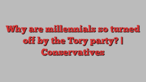 Why are millennials so turned off by the Tory party? | Conservatives