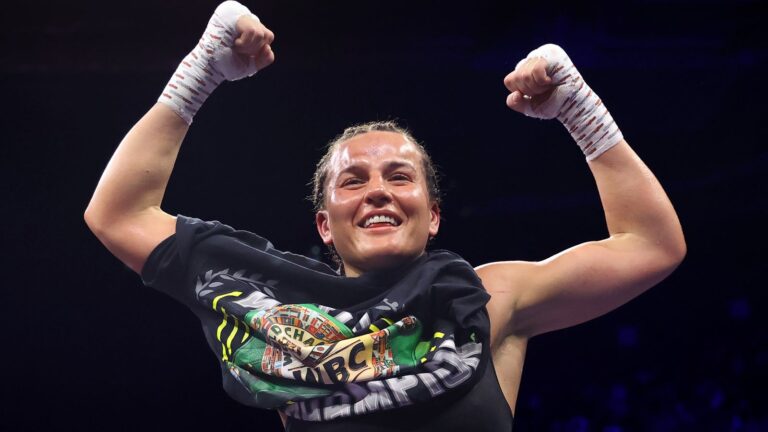 Chantelle Cameron calls for a Katie Taylor trilogy fight after title win over Elhem Mekhaled | Boxing News