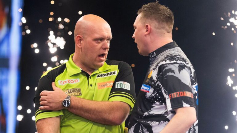 Premier League Darts: Michael van Gerwen suffers shoulder injury as Jonny Clayton makes Finals Night | Darts News