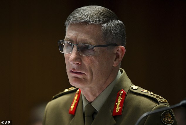 The chief of the Australian defence force, General Angus Campbell (pictured), revealed he had received a letter from the US warning that the findings in the Brereton report could trigger a US law known as the 'Leahy Law'