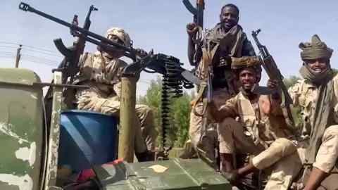 Sudanese paramilitary fighters near Khartoum