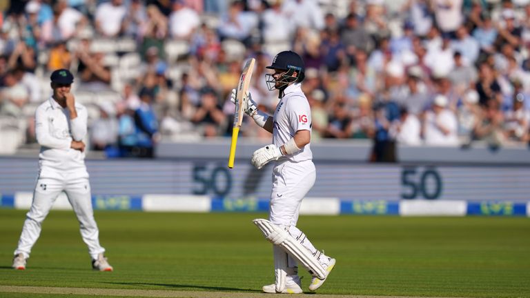 England&#39;s Ben Duckett celebrates reaching his half century during day one of the first LV= Insurance Test match at Lord&#39;s, London. Picture date: Thursday June 1, 2023.