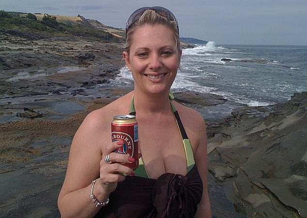 Justine quit alcohol when she was 40 years old after she spent most of her thirties 'medicated from alcohol 24/7' (pictured at the height of her addiction)