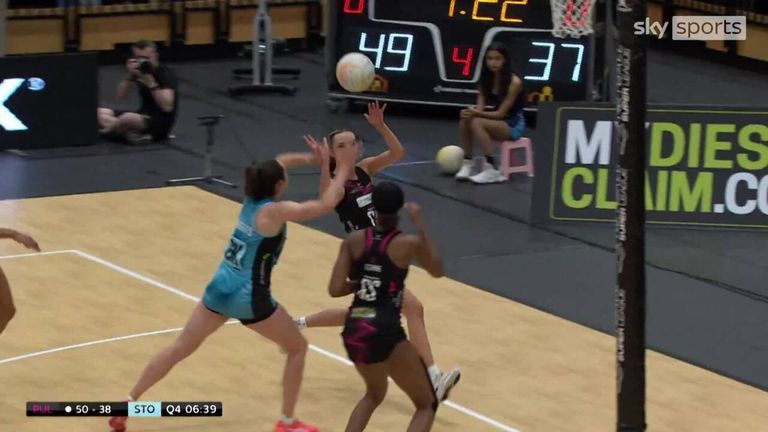 London Pulse eased their way through Surrey Storm with a wonderful move to go 50 up in the Netball Super League semi-final.