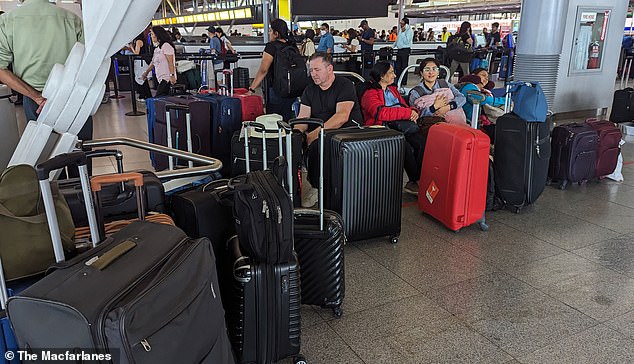 NEW YORK: Many were left clutching their baggage in departures of JFK following severe delays on Thursday