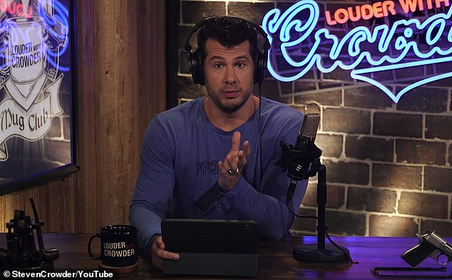 Crowder made the divorce announcement in April during an episode of his podcast, Louder with Crowder