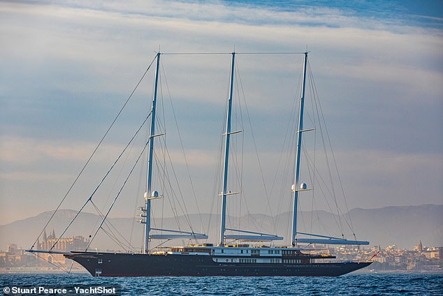 Jeff Bezos' superyacht was built by the same company as Schmidt's. Pictured: The $500 million vessel, named Koru after the Maori word for 'new beginnings'