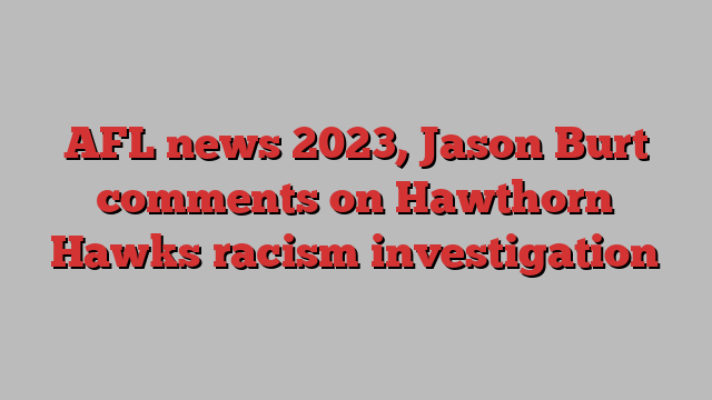 AFL news 2023, Jason Burt comments on Hawthorn Hawks racism investigation