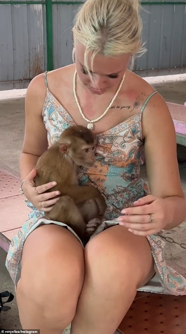 Aussie influencer Rory Eliza breaks down after witnessing animal cruelty at Thailand monkey show