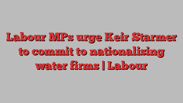 Labour MPs urge Keir Starmer to commit to nationalising water firms | Labour