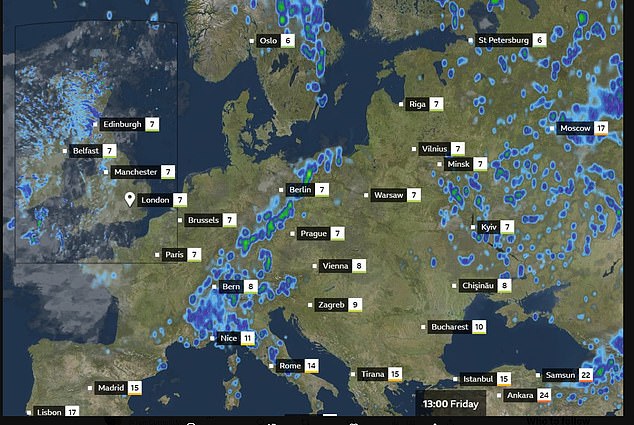 Social media erupts after the BBC forecasts it will be 7C across Europe for TWO DAYS