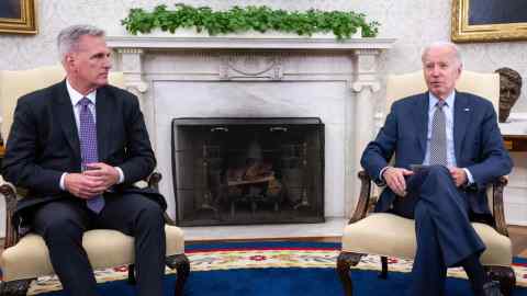 Kevin McCarthy, the House Speaker, and President Joe Biden meet in the White House