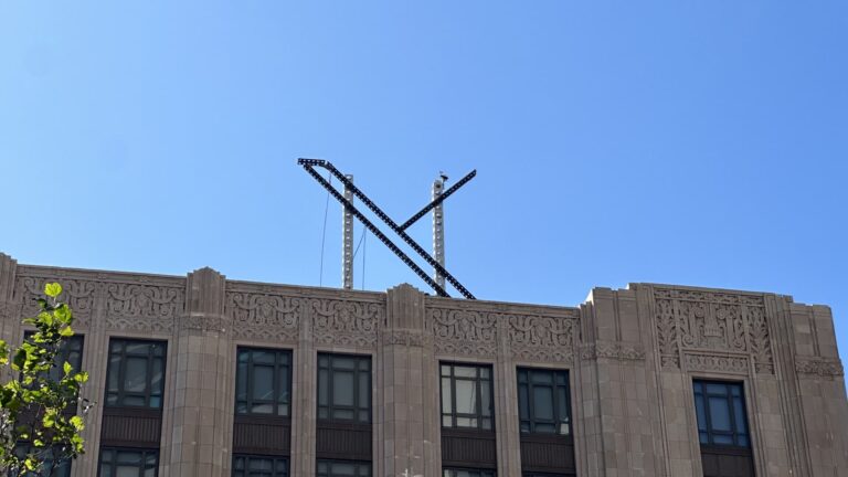 Elon Musk’s X Corp. seen removing giant glowing sign in San Francisco