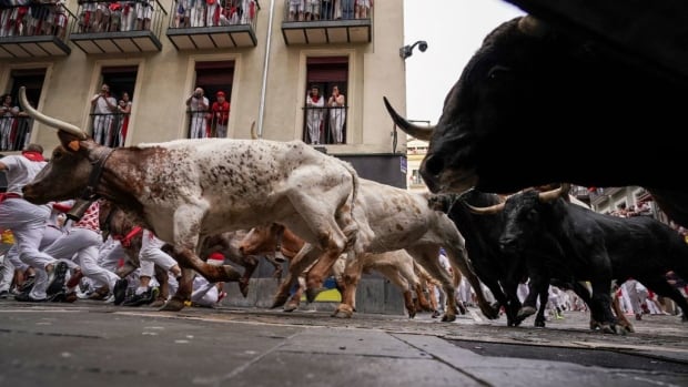 Runners hit Pamplona’s streets for annual dash with the bulls