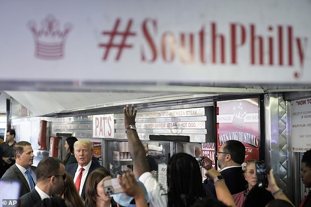 Former President Donald Trump visits Pat's King of Steaks in Philadelphia