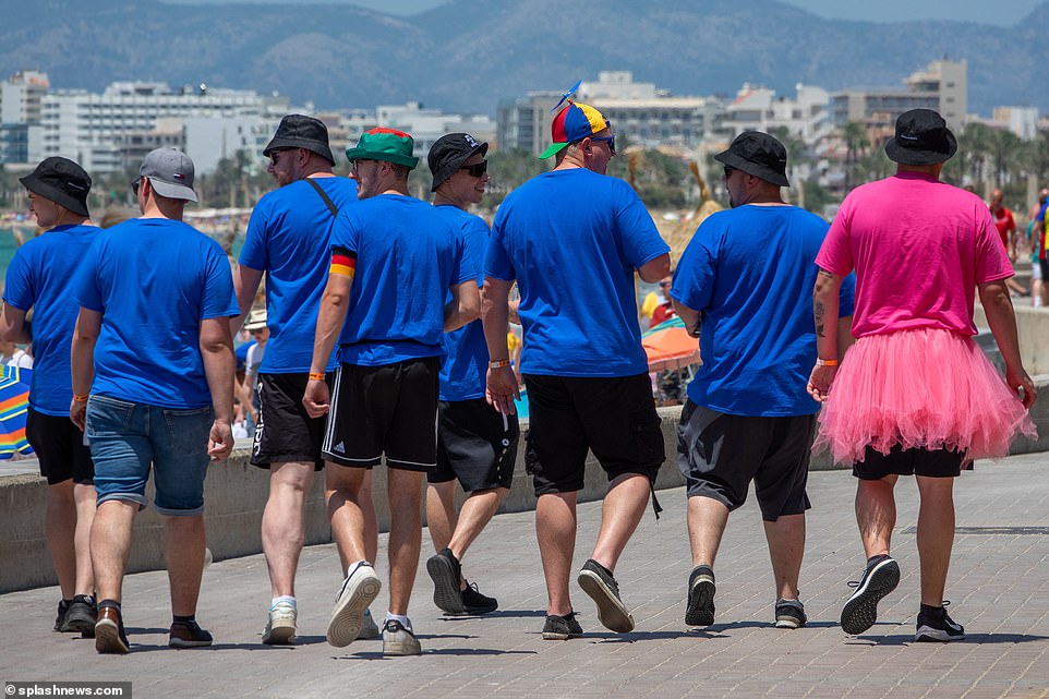 All of the wacky group matched - apart from one pink punter wearing a natty tutu