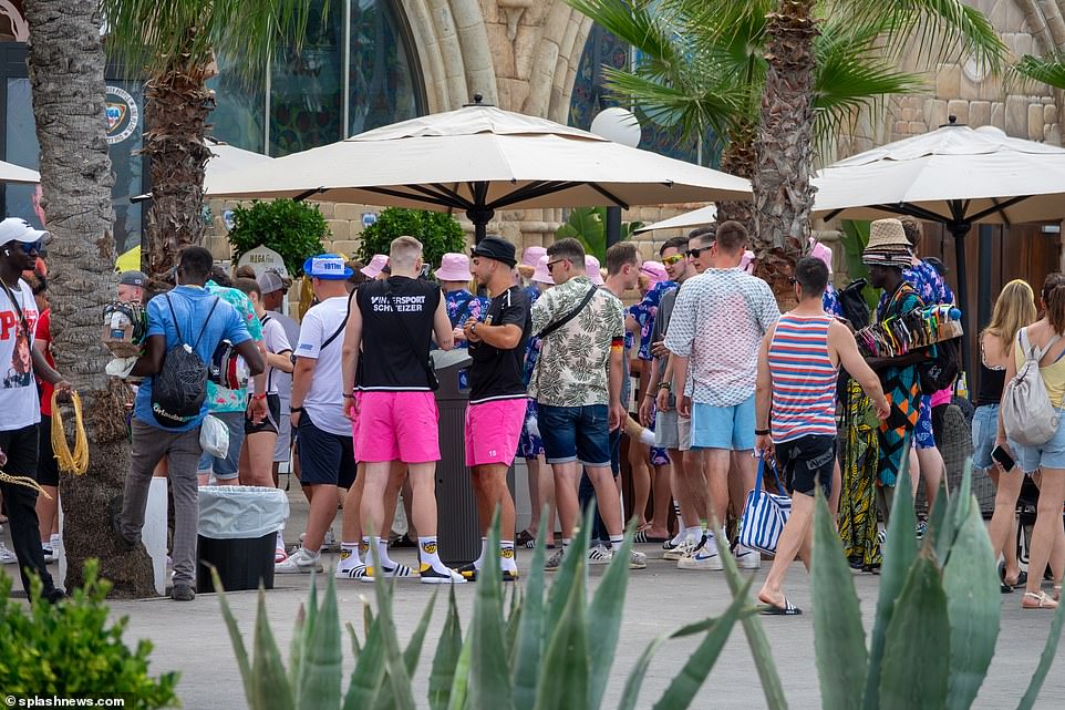 The groups pack together as they enjoy the boozy holiday en masse