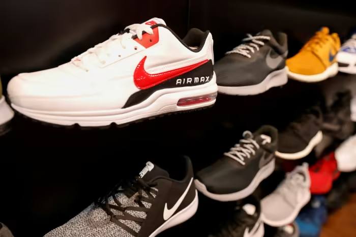 Nike shoes are seen on display in New York