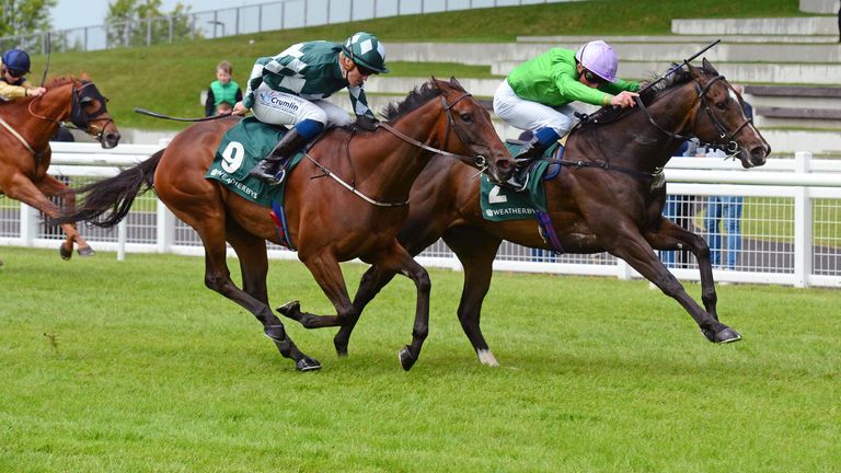 Brad The Brief and William Buick (right) win the Weatherbys Ireland Greenlands Stakes