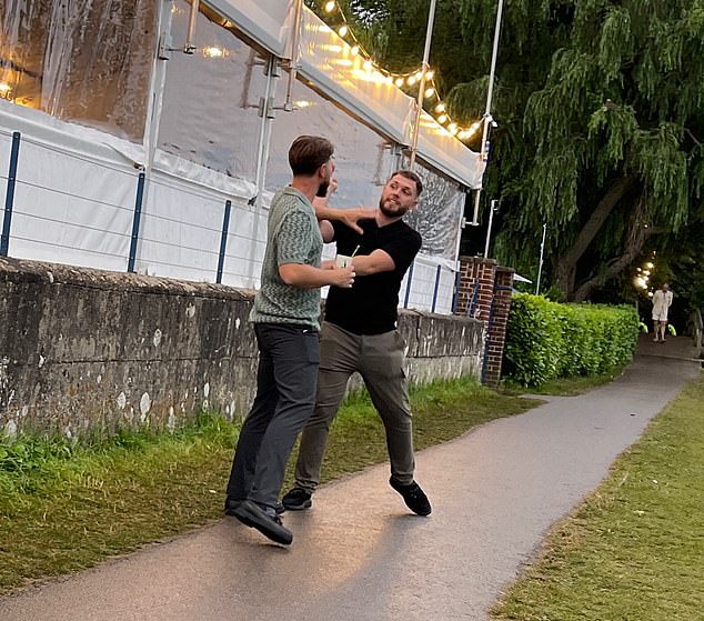 The drinking continued on the riverside well into the evening, with some pushing the limit