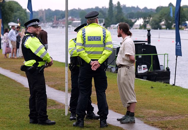 There was a large police presence at the regatta