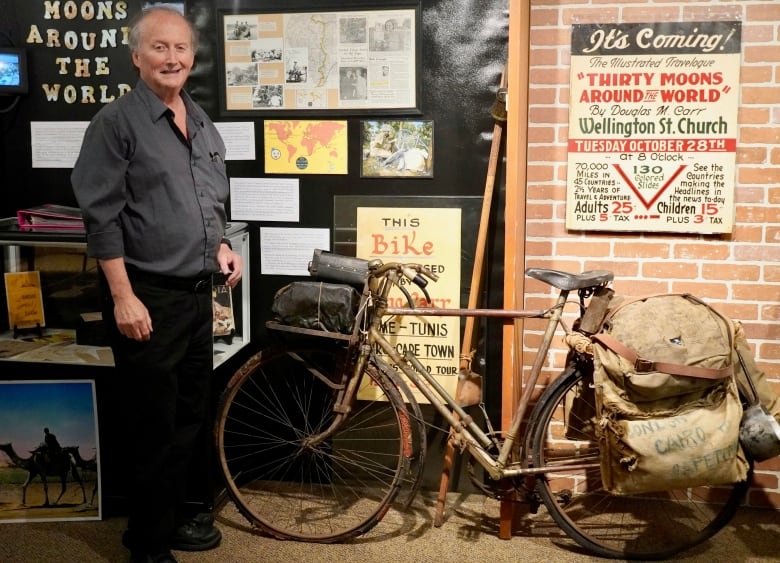 Scott Gillies is the curator at the Ingersoll Cheese and Agricultural Museum. The museum houses the bicycle Carr rode through Africa in the late 1930s.