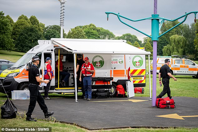 Emergency services scour the area around Monkton Park, Chippenham, in the search for the 51-year-old