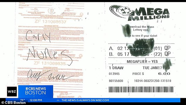 Clerks at the lotto office noted that the ticket was both torn and had burn marks on it