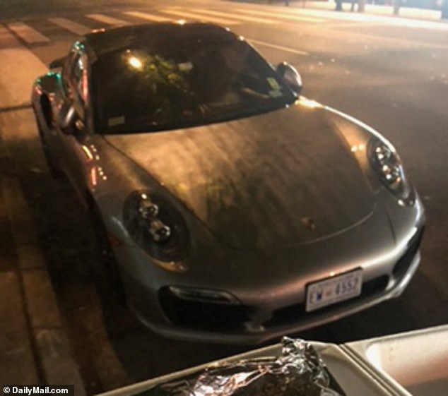 While racing down the I-15 highway about 30 miles from Sin City in his silver Porsche, Hunter took a photo of his dashboard showing 172mph on the speedometer