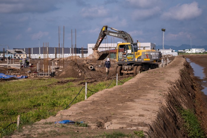 Construction of a new factory at the Deep C industrial zone in Haiphong, Vietnam