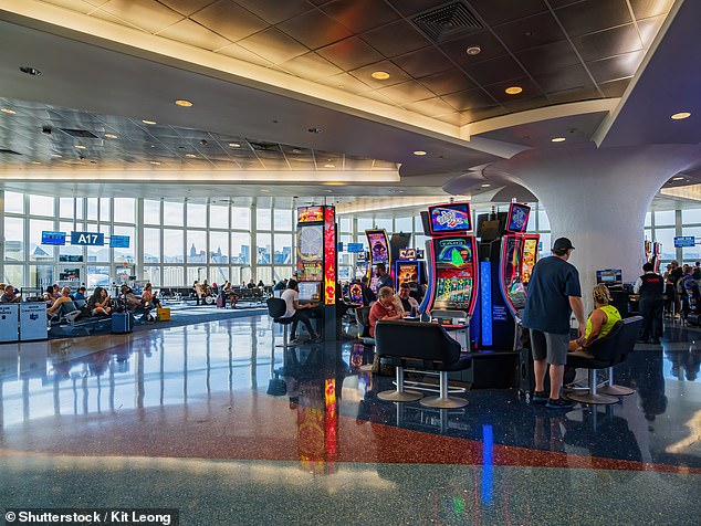 Scott Kichline, assistant director for business at Harry Reid International Airport (pictured), said non-aviation revenue 'helps to lessen our costs for air carriers' while offering travelers a unique experience