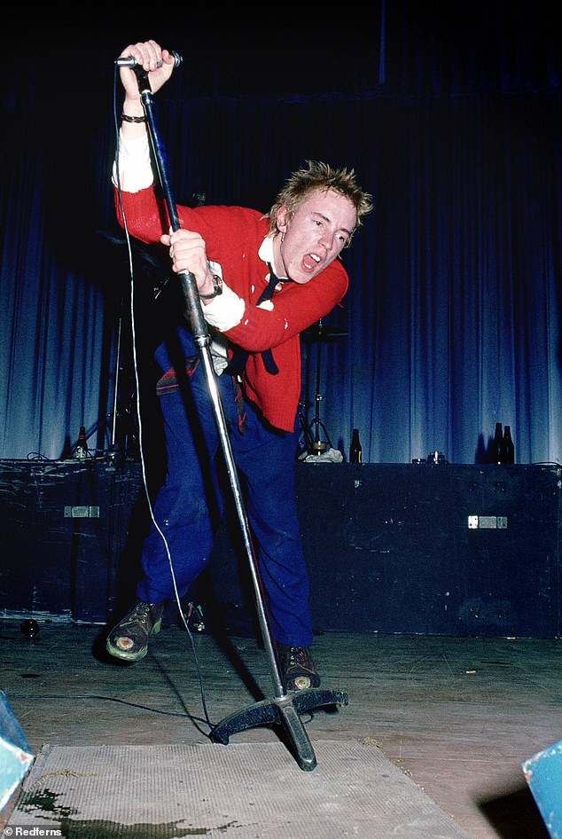 The punk rock star (pictured during a performance) met the stalker face-to-face in his back yard and told her to leave the property