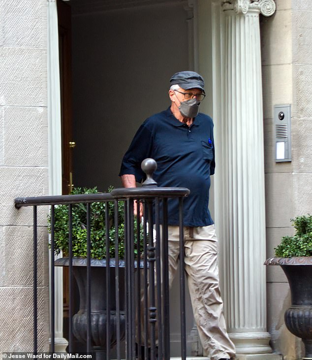 The 79-year-old actor was seen stepping out from his Upper East Side house and into a black Escalade wearing a flat cap and a surgical face mask