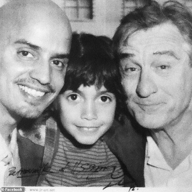 In a statement today, Robert De Niro said: 'I’m deeply distressed by the passing of my beloved grandson Leo.' (He's pictured with Carlos and Leandro)