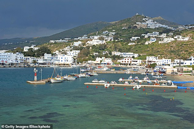 Hundreds of 'traumatised' and heartbroken students are making their way home from the Greek island of Ios (pictured) today and tomorrow following the tragic deaths of two of their school friends