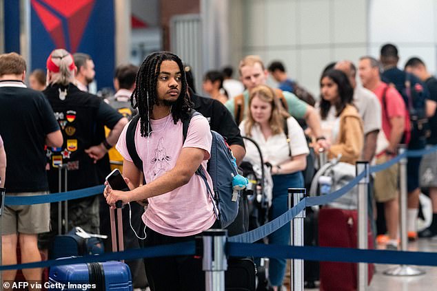 Travelers are seen ahead of the holiday at Atlanta Airport in Georgia